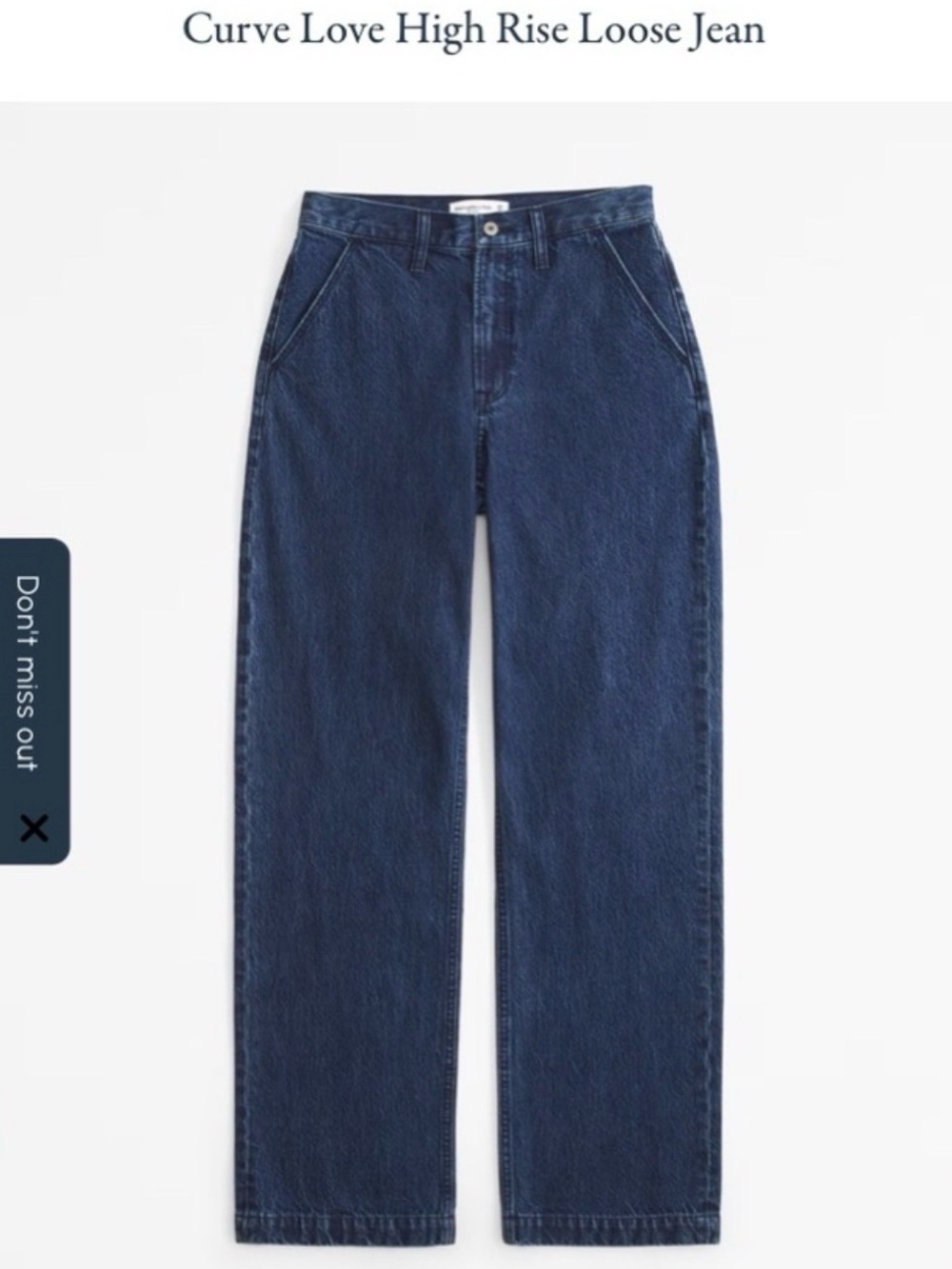 Abercrombie & Fitch Curve Love The Loose High Rise: Size 30/10 Long, Dark Blue